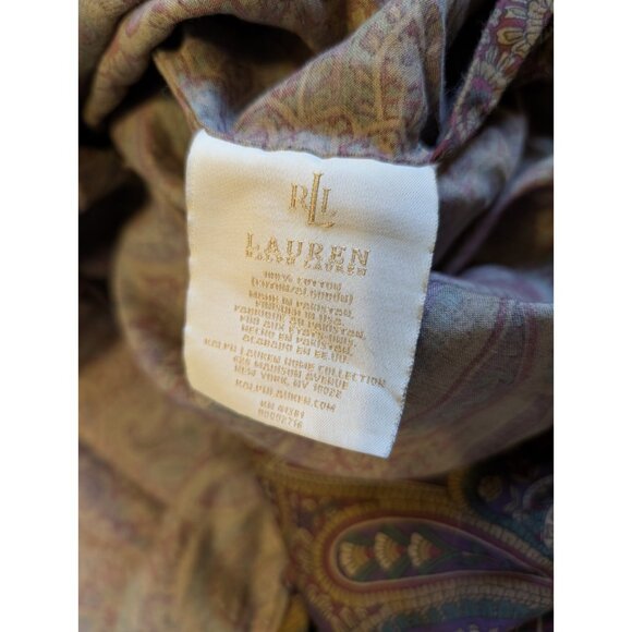 Ralph Lauren California King Duvet Cover Rich Bohemian Purple Paisley Comforter - Picture 5 of 7